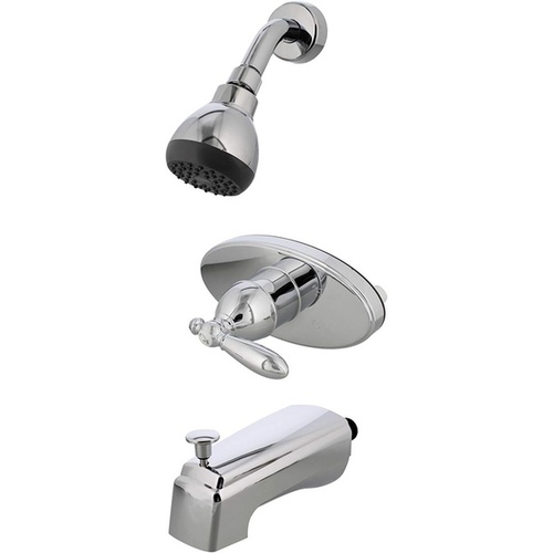 Empire Faucets U-YSL68ASLVR Single Lever Tub/Shower Diverter with Shower Head - Chrome/Non-Metal