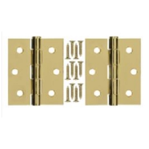 3" Steel Hinge - Brass Plated