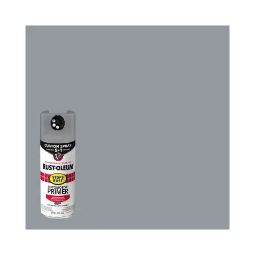 Stops Rust Custom Spray 5-in-1 Automotive Primer Aerosol, Flat Light Gray, 12 oz.