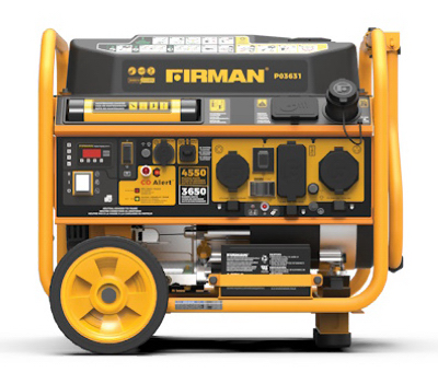 FIRMAN POWER EQUIPMENT P03631 Portable Gas Generator, Electric Start, 30Amps, 120/240-Volt, 4550/3650-Watts