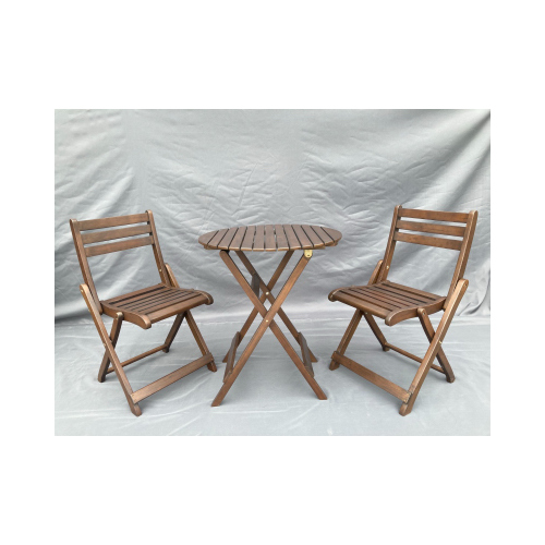 3PC Folding Bistro walnut