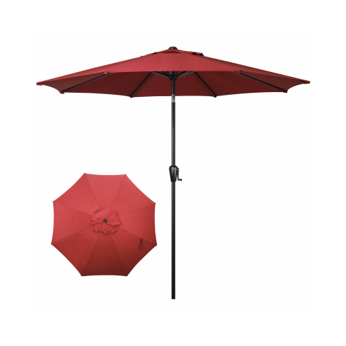 J&J GLOBAL LLC 251015 Patio Umbrella, Steel Frame, Burgundy, 9 Ft.