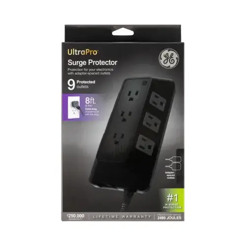 JASCO PRODUCTS COMPANY 73774-RF1 Surge Protector, 9 Outlets, 2480 Joules, 8 Ft. Cord
