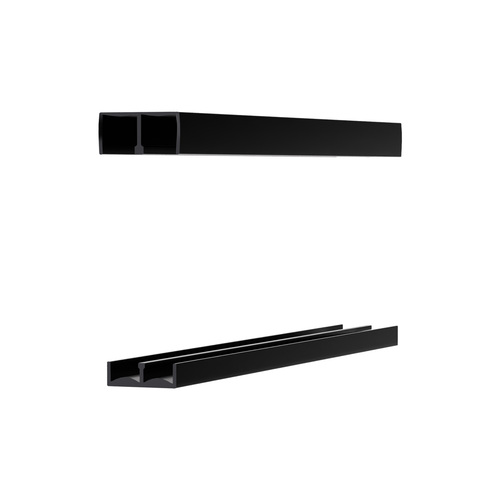 1/4" Plastic track assembly Satin Black - 72" Length