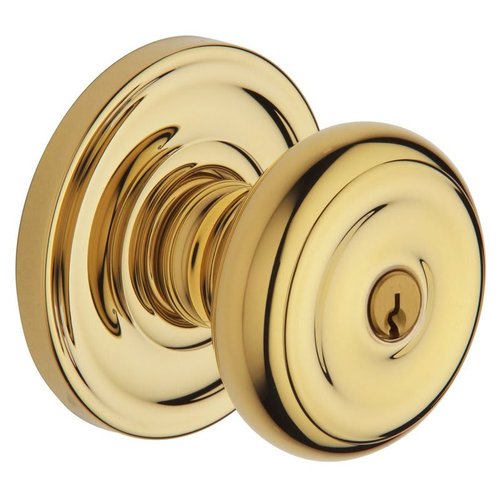 5213 Colonial Knob Standard Keyed Entry Unlacquered Brass Finish