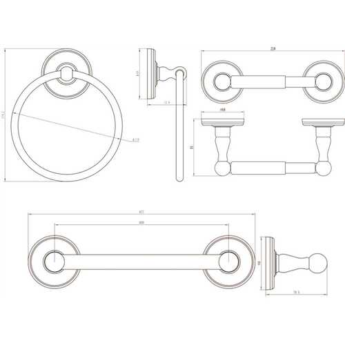 Seasons 543405 Raleigh Brushed NICKEL Kit 24" Towel Bar,toilet Paper,towel Ring