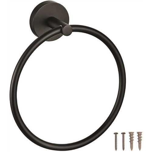 Seasons 543546 Westwind Matte Black Towel Ring