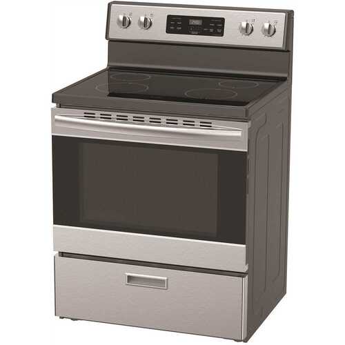 5.2 Cubic Ft. Freestanding Electric Glass Top Range-Stainless Steel