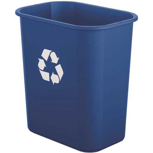 3 Gallon Desk-Side Resin Trash Can - Blue Recycle