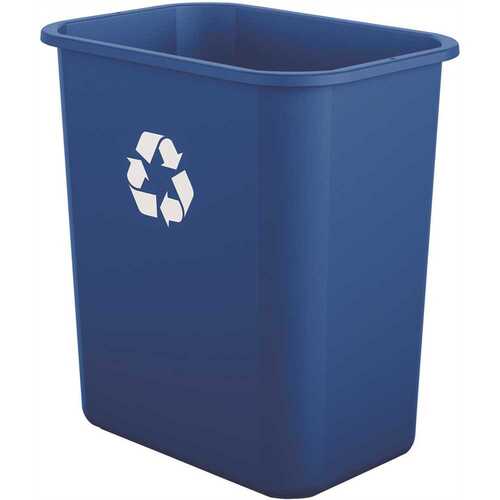 7 Gallon Desk-Side Resin Trash Can - Blue Recycle