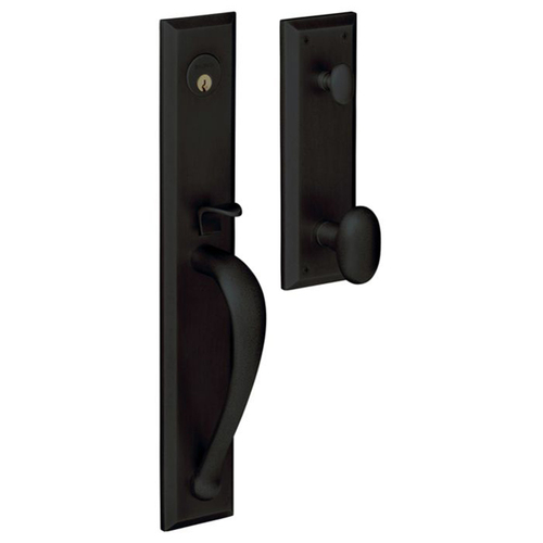 Left Hand Lever Entry Cody Full Escutcheon Emergency Egress Handleset Satin Black Finish