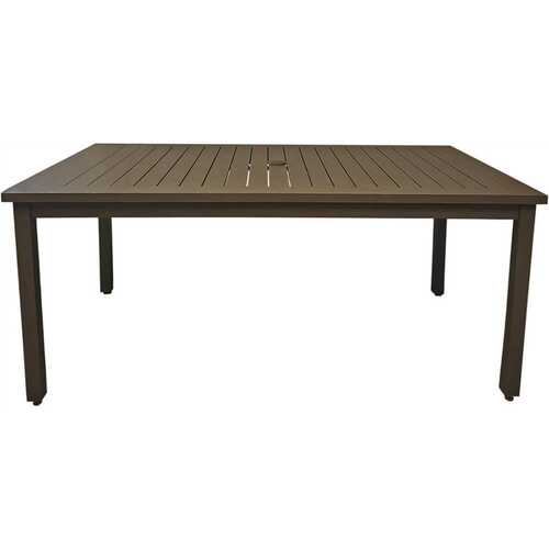 Grosfillex US932599 69x39 Inch Easy-To-clean Slatted Aluminum Table, Fusion Bronze