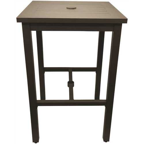 Grosfillex US930599 42x28 Sigma Bar Height Table, 100% Aluminum, Fusion Bronze