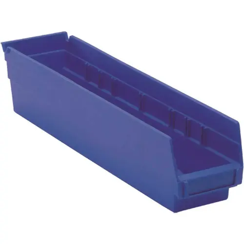 4 In Blue Shelf Bin 17-7/8 X 4-1/8 X 4 In