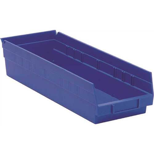 4 In Blue Shelf Bin 17-7/8 X 6-5/8 X 4 In