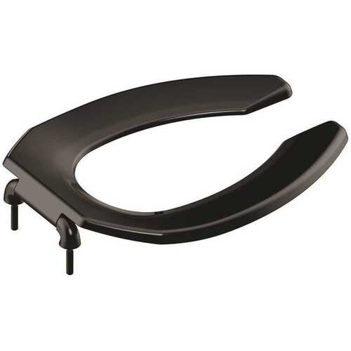 MAINTENANCE WAREHOUSE TSPLIBL0120 Plastic Elongated Toilet Seat Black Open Front -No Lid