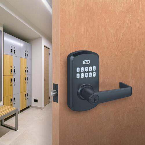 Electronic Keypad Entry Lock Matte Black Steel Matte Black