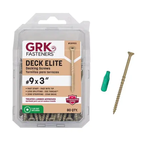 Deck Screws Deck Elite No. 9" X 3" L Gold Star Bugle Head Gold