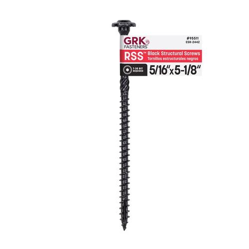 Structural Wood Screws 5/16 or No. 15" X 5-1/8" L Star Black W-Cut Black - pack of 50