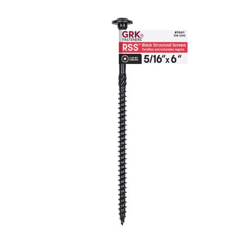 Structural Wood Screws 5/16 or No. 15" X 6" L Star Black W-Cut Black