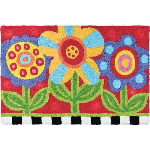 Jellybean JB-JHN004 Accent Rug 20" W X 30" L Multi-Color Pop Art Garden Polyester Multi-Color