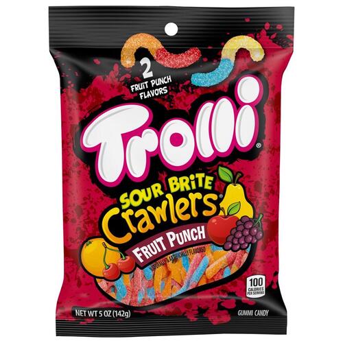 Trolli 754112 Gummi Candy Sour Brite Crawlers Fruit Punch 5 oz