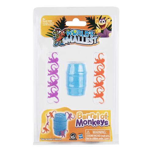 World's Smallest 5032 Tabletop Toys Barrel of Monkeys Multicolored 11 pc Multicolored