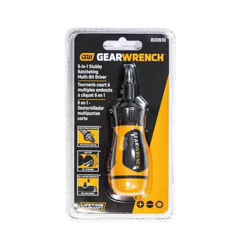 6-in-1 Screwdriver Phillips/Slotted Black/Yellow