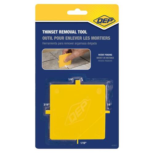 QEP 62963 Thinset Removal Tool, Plastic Blade, Plastic Handle Yellow