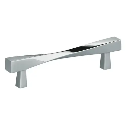 4-5/8" Center to Center Modern Twisted Cabinet Pull Bright Chrome Finish