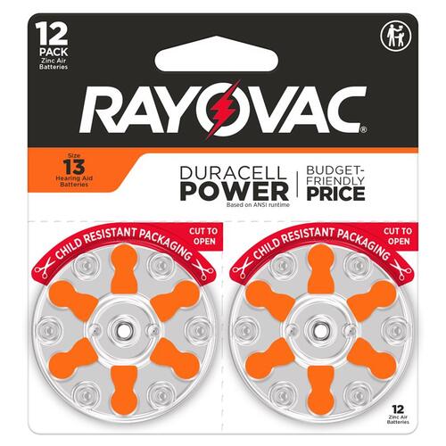 Rayovac 13CR-12ROVUS Hearing Aid Battery Zinc Air 13 1.45 V