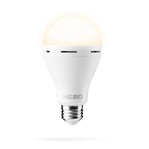 Battery Backup LED Bulb A19 E26 (Medium) Adjustable White 60 Watt Equivalence Gloss White