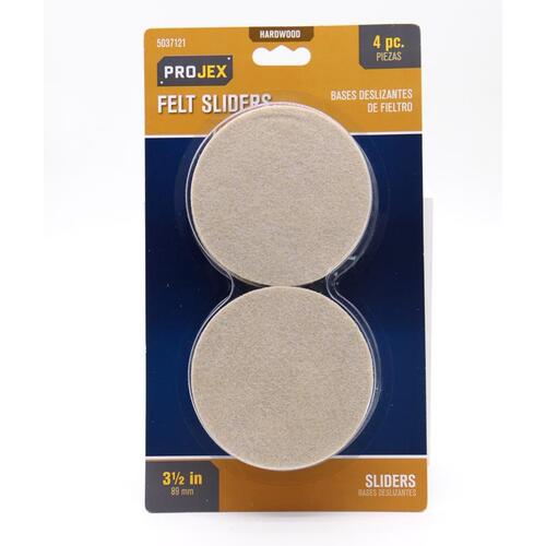 Sliding Discs Brown 3-1/2" Adhesive Felt Brown