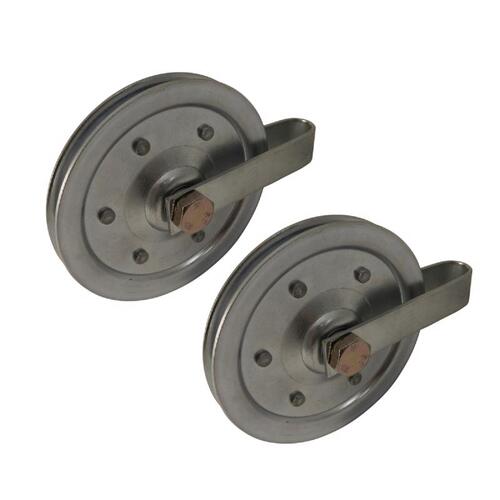 Pulley 0.63" W X 4" L Aluminum Gray