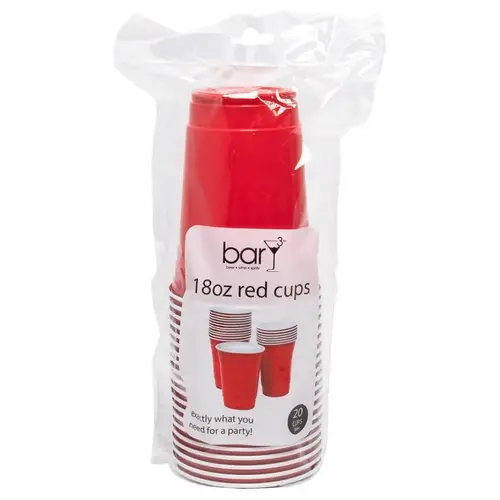 Cup BarY3 18 oz Red Plastic High Gloss