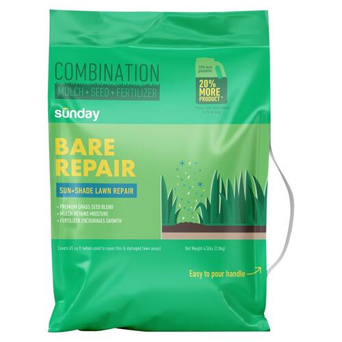 Fertilizer/Mulch/Seed Bare Repair Tall Fescue Grass Sun or Shade 4.5 lb. capacity - pack of 4