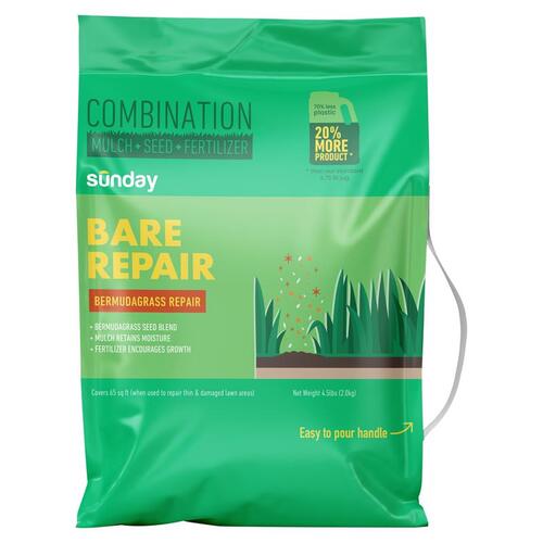 Fertilizer/Mulch/Seed Bare Repair Bermuda Grass Full Sun 4.5 lb. capacity - pack of 4