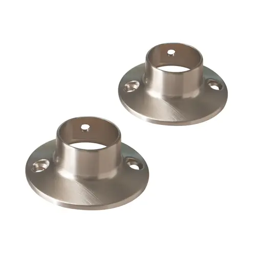 Exposed Mounting Shower Rod Flanges Satin Nickel