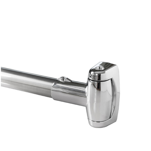 Curved Shower Rod With Swivel Flanges Polished Stainless Steel