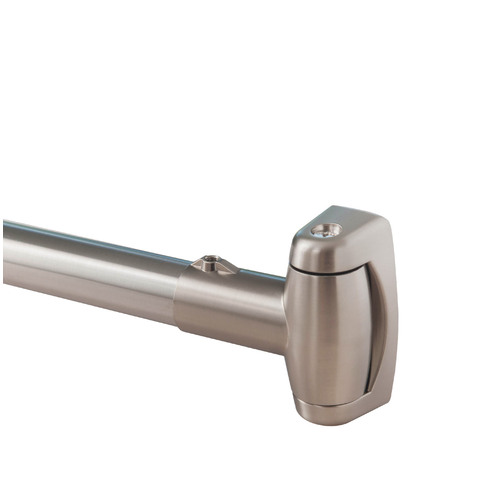 Curved Shower Rod With Swivel Flanges Satin Nickel