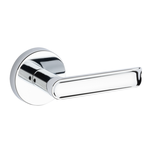 Round Rose Lever Polished Chrome