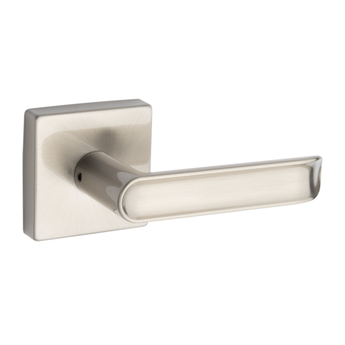 Square Rose Lever Satin Nickel