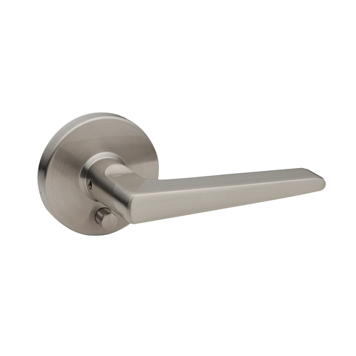 Round Rose Lever Satin Nickel