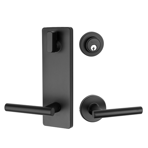 Round Rose Interconnected Lock Matte Black