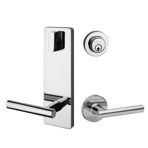 Round Rose Interconnected Lock Polished Chrome