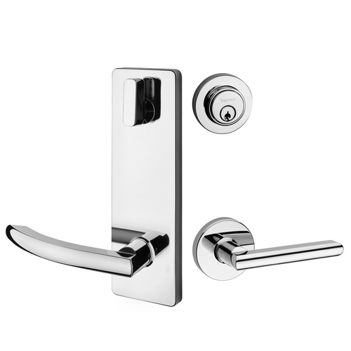 Round Rose Interconnected Lock Polished Chrome