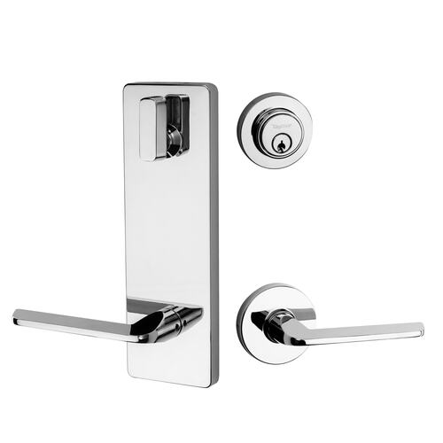 Round Rose Interconnected Lock Polished Chrome