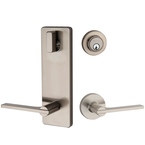 Round Rose Interconnected Lock Satin Nickel