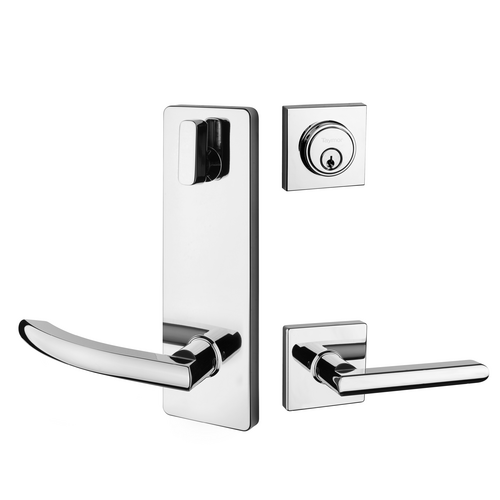 Square Rose Interconnected Lock Polished Chrome