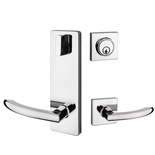 Square Rose Interconnected Lock Polished Chrome